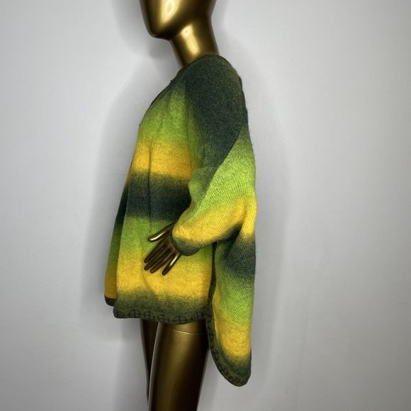 Lederlin Poncho Sweater Women One Size Green Cape Elfcore Fairycore Jumper - Picture 7 of 14